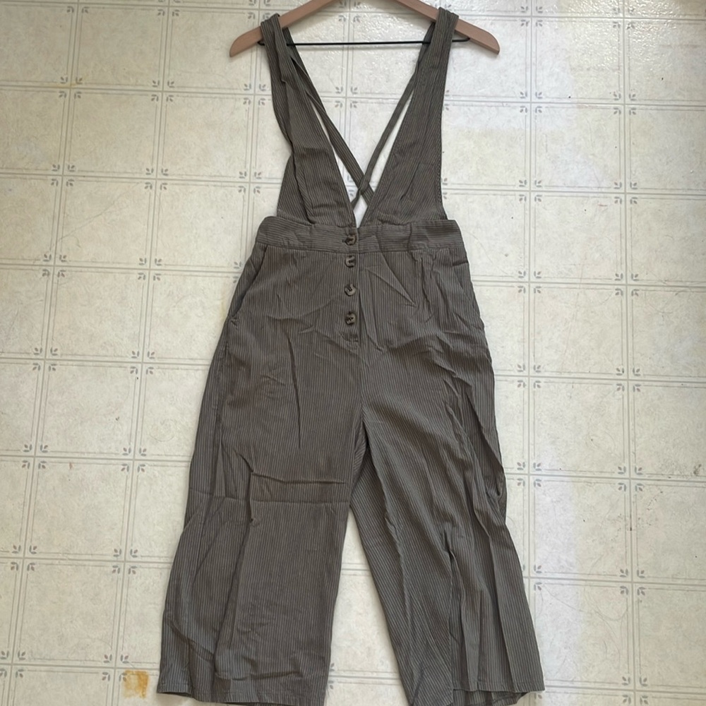 One Clothing Green Striped Jumpsuit